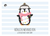 Geschenkanhänger - Pinguin, Lichterkette