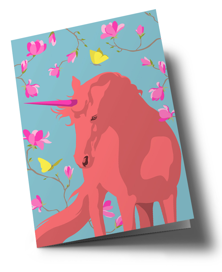Klappkarte C6 - Happiness - Unicorn