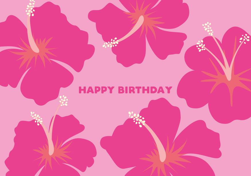 Postkarte - luminous - flower birthday
