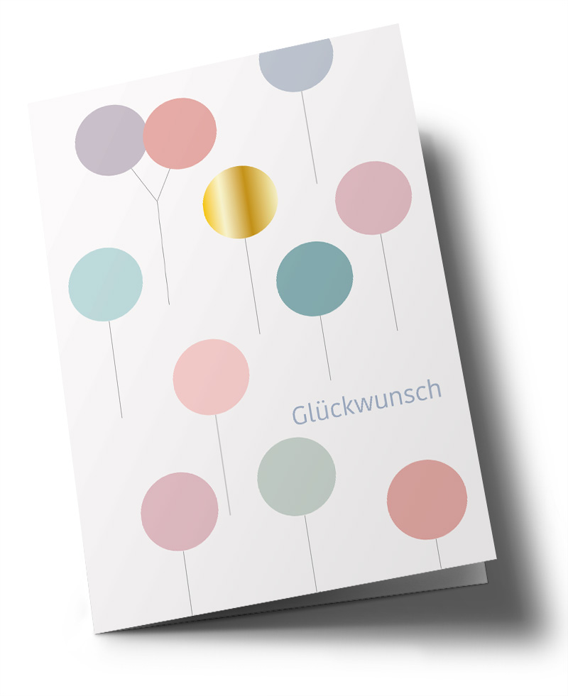 Klappkarte C6 - Toni Starck - Balloons, Glückwunsch Klappkarte C6 - Toni Starck - Balloons, Glückwunsch