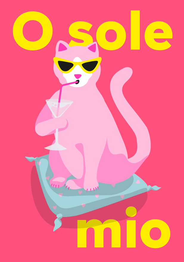 Postkarte - neonstyle - o sole mio Postkarte - neonstyle - o sole mio