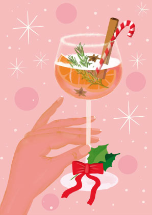 Postkarte - Toni Starck Vanilla - Cocktail Xmas
