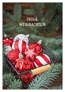 Postkarte - La Card - Red baubles