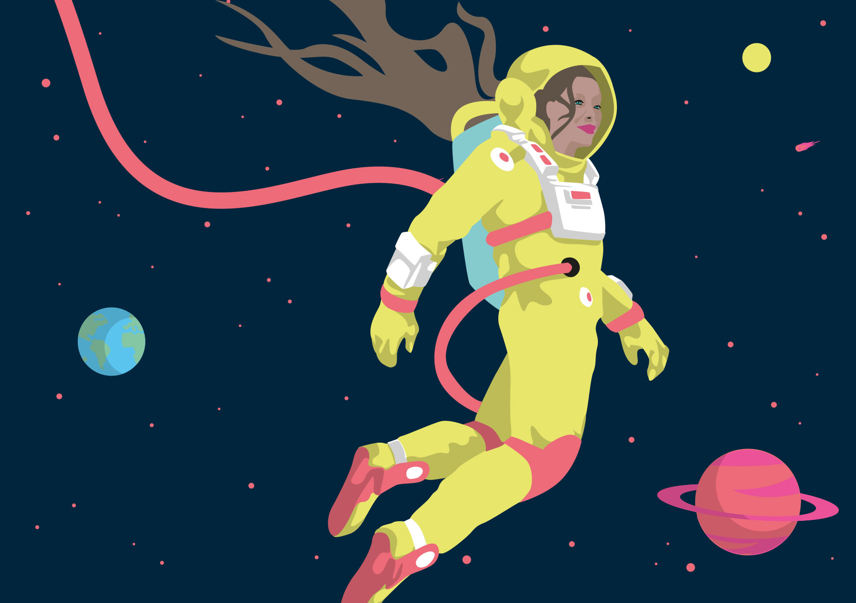 Postkarte - luminous - Astronautin