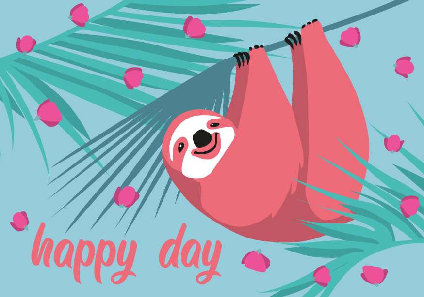 Postkarte - Happiness - Sloth Postkarte - Happiness - Sloth