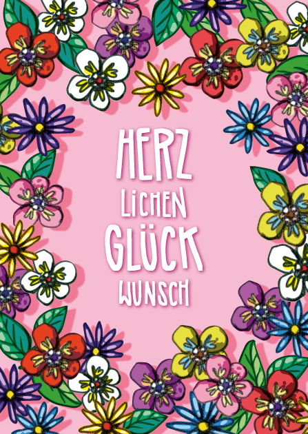 Postkarte - illi - ALIA Herzlichen Glückwunsch