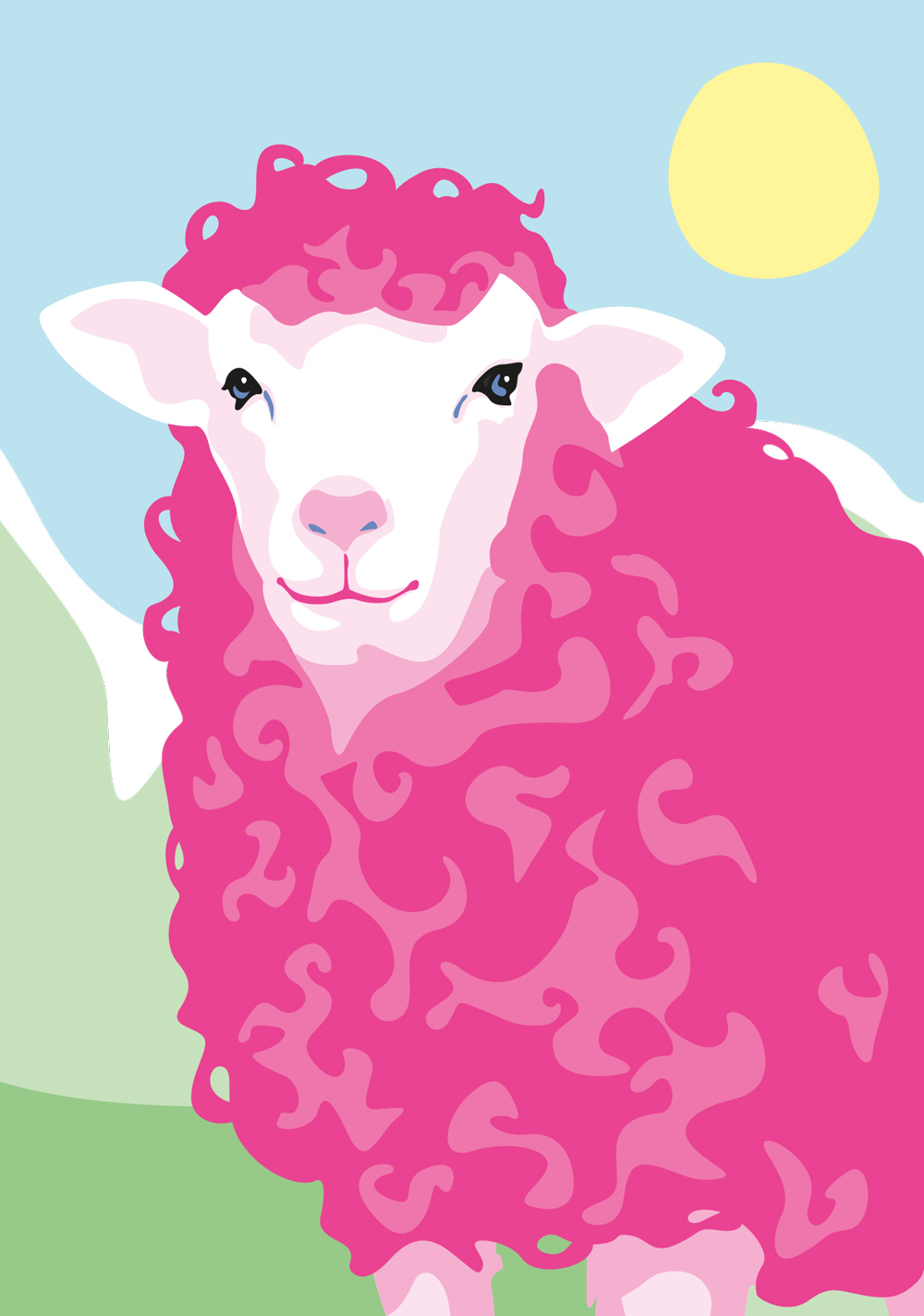Postkarte - Limoncella - lockiges Schaf