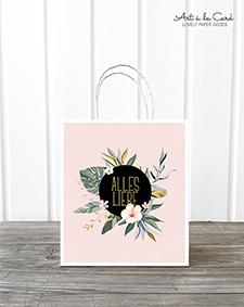 Geschenktüte Midi - Alles Liebe, Hibiskus