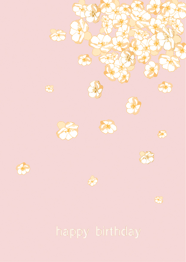 Postkarte - Toni Starck - Blumenregen, happy birthday Postkarte - Toni Starck - Blumenregen, happy birthday