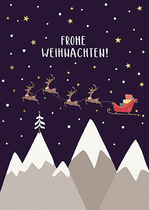 Postkarte - La Card - Rentierschlitten