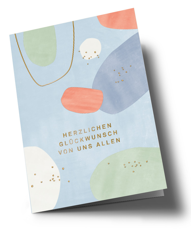 Klappkarte - Designfräulein - Glückwunsch abstrakt blau