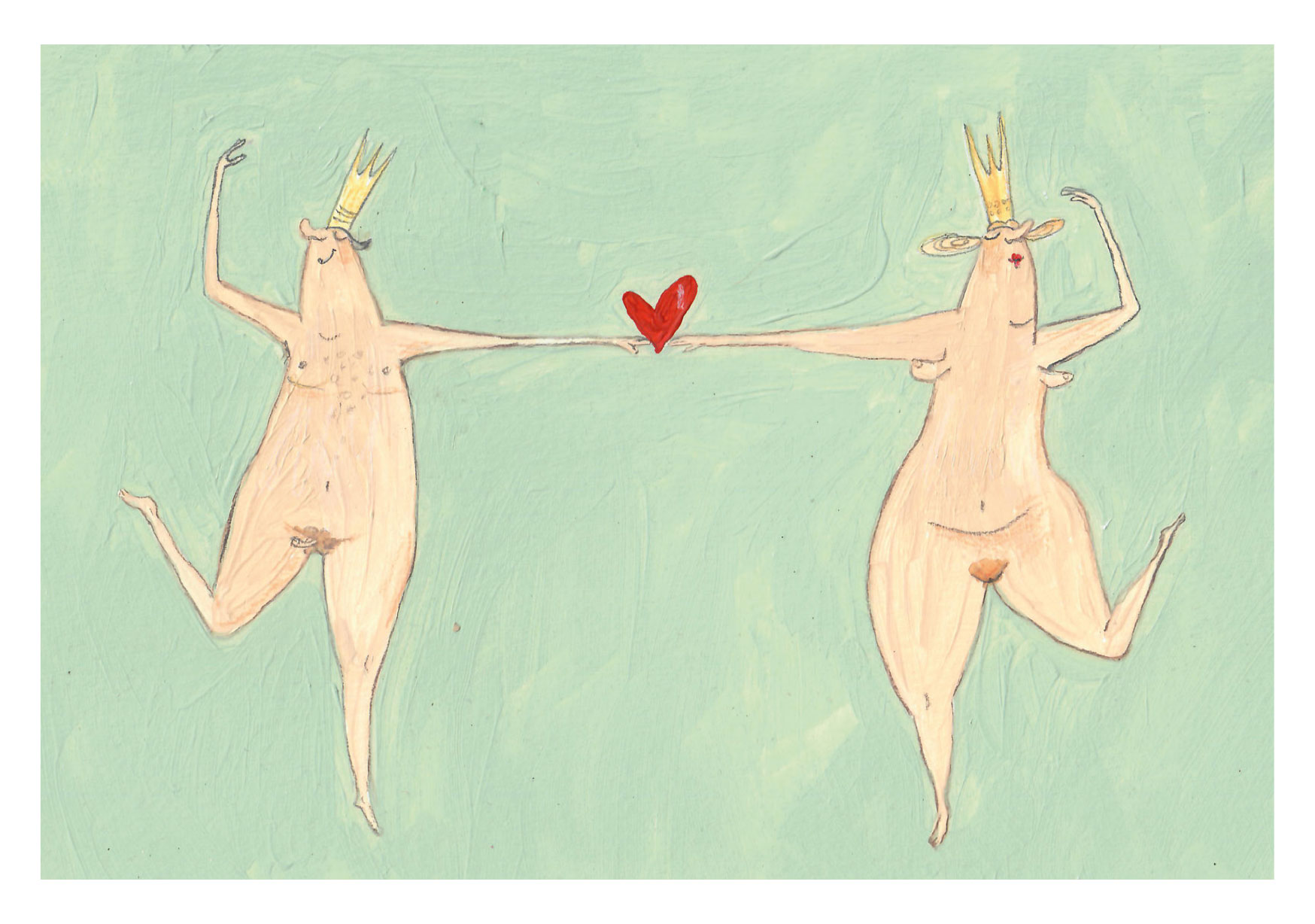 Postkarte - kittiekatstudio - king and queen