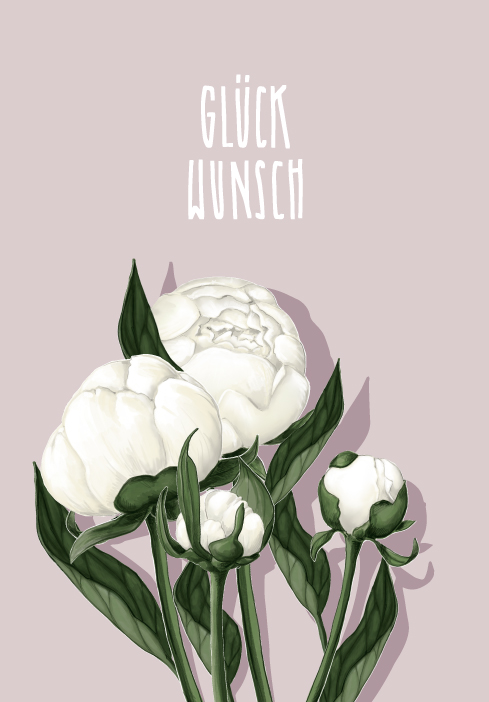 Klappkarte B6 - illi - Peoni Glückwunsch Klappkarte B6 - illi - Peoni Glückwunsch