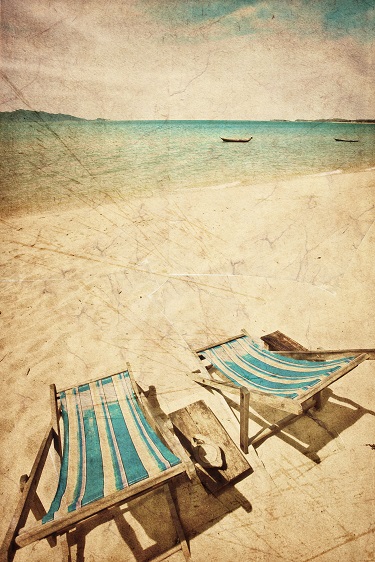 Postkarte - brocante - Strandstühle