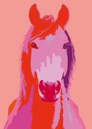 Postkarte - Toni Starck - Orange Horse