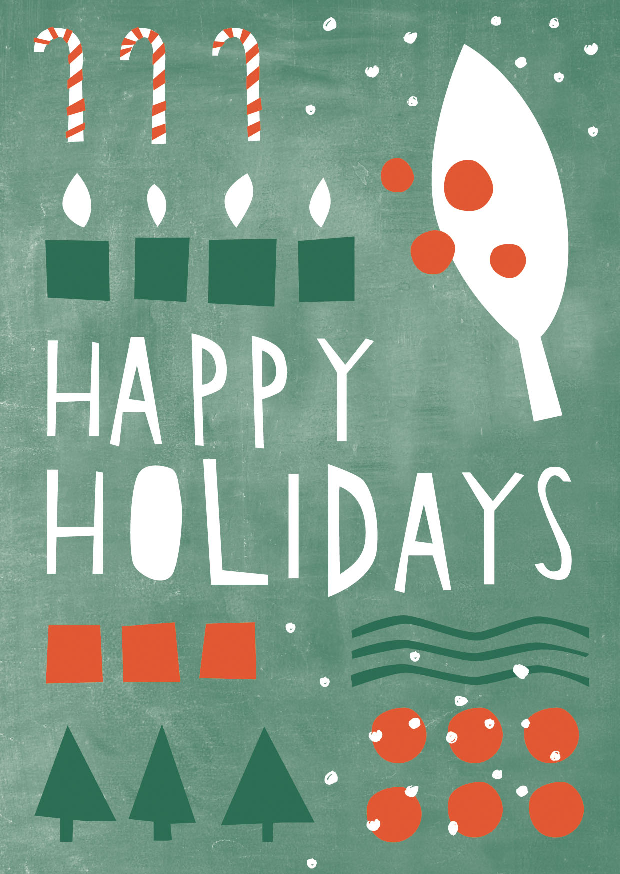 Postkarte - Designfräulein - Xmas Candy Cane colorful
