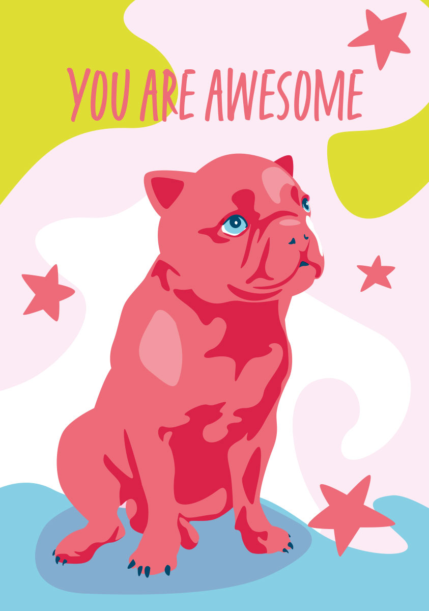 Postkarte - Limoncella - Bulldoge Postkarte - Limoncella - Bulldoge