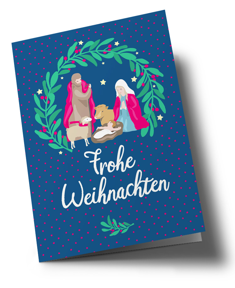 Klappkarte - Lucky Cards - Weihnachtskrippe