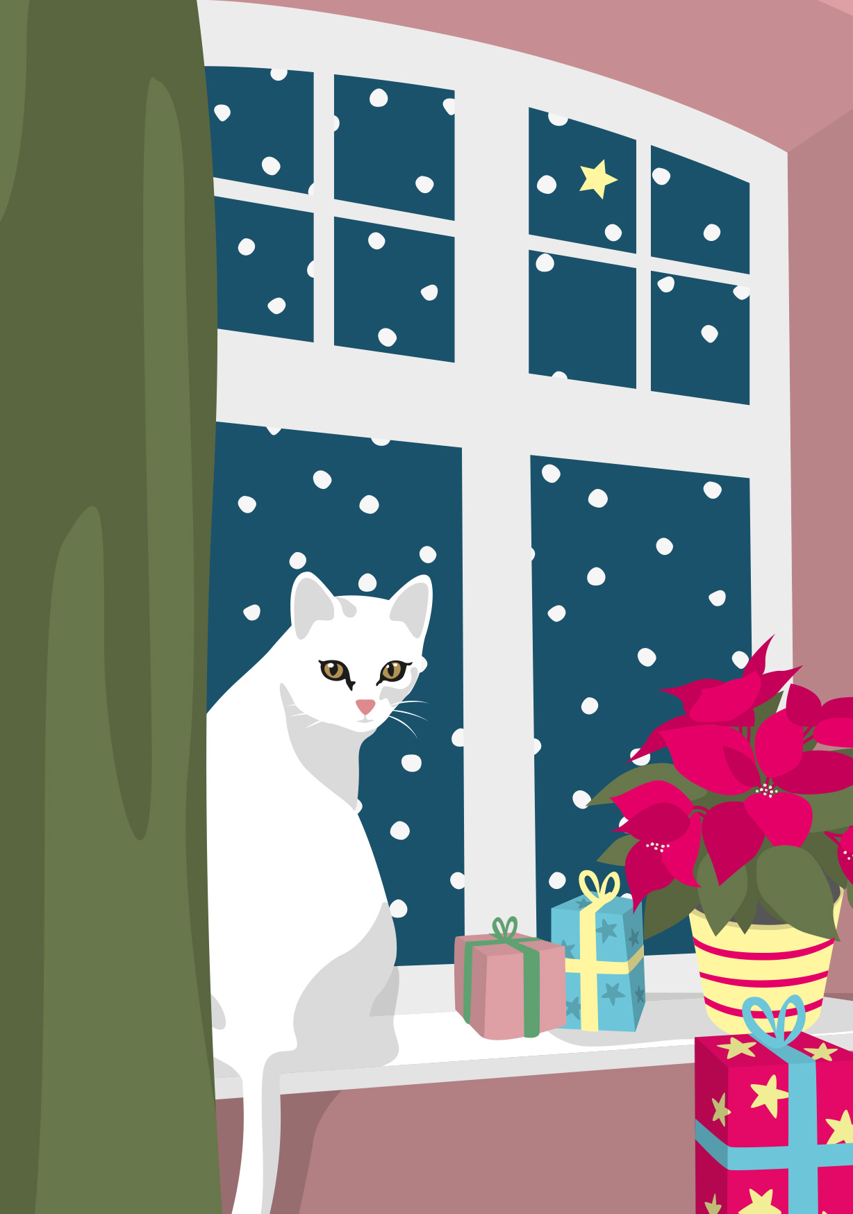 Postkarte - Lucky Cards - Katze am Fenster