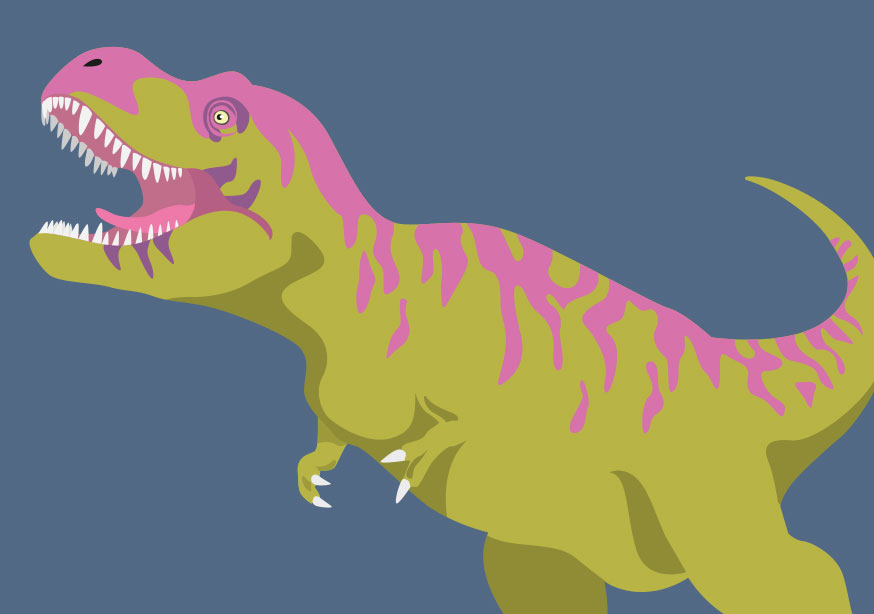 Postkarte - best friends - Tyranosaurus