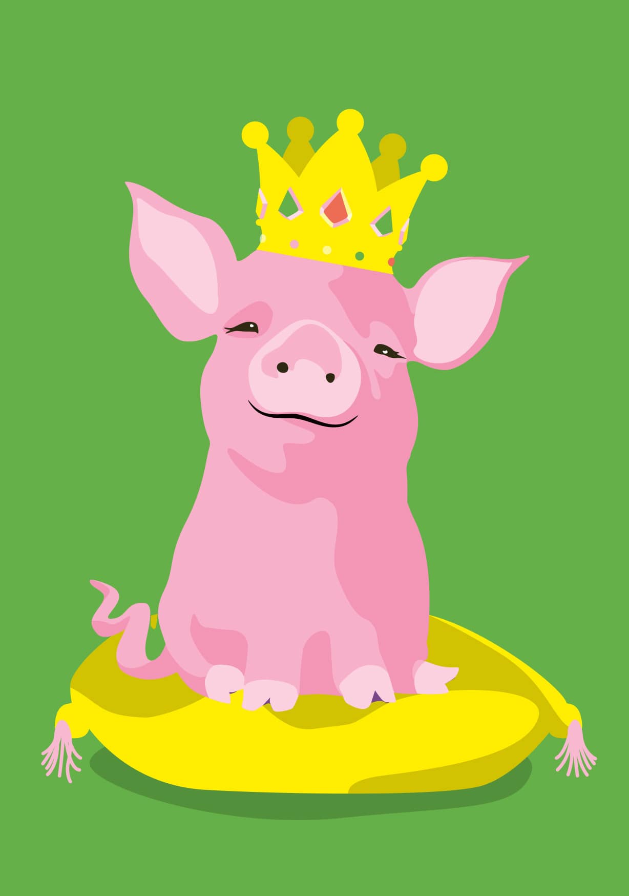 Postkarte - luminous - Schwein mit Krone