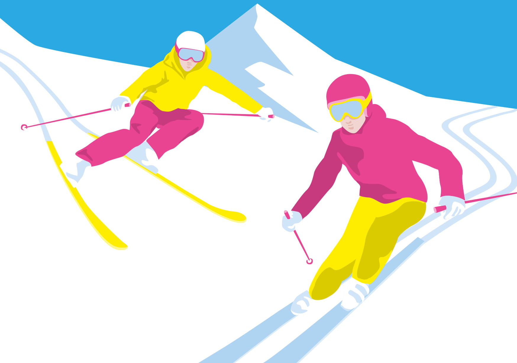 Postkarte - sports - Skifahrer