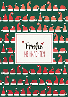 Postkarte - La Card - Weihnachtsmützen