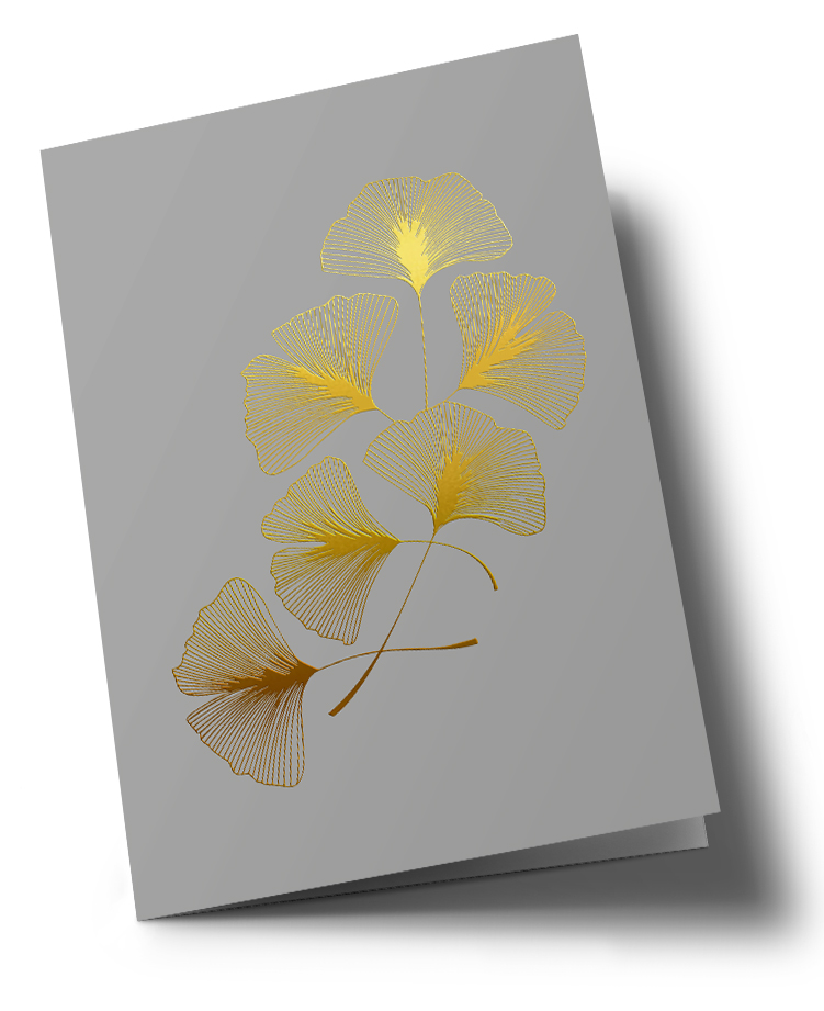 Klappkarte C6 - pure - Gingkoblätter Klappkarte C6 - pure - Gingkoblätter