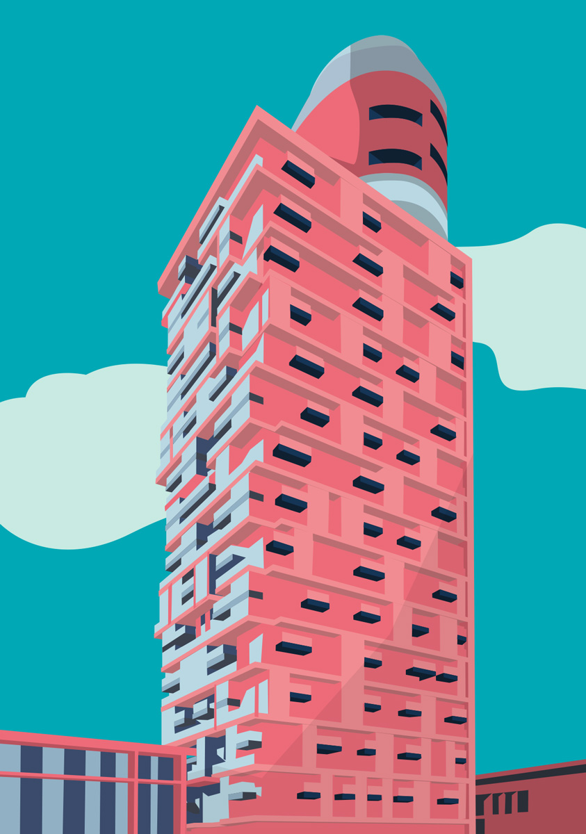 Postkarte -Bon Voyage- Henninger Turm, Frankfurt Postkarte -Bon Voyage- Henninger Turm, Frankfurt