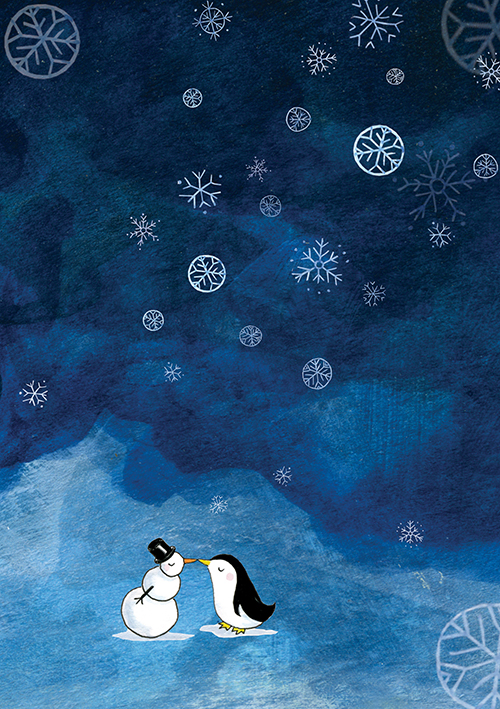 Postkarte - Tabea Güttner - Kuss im Schnee