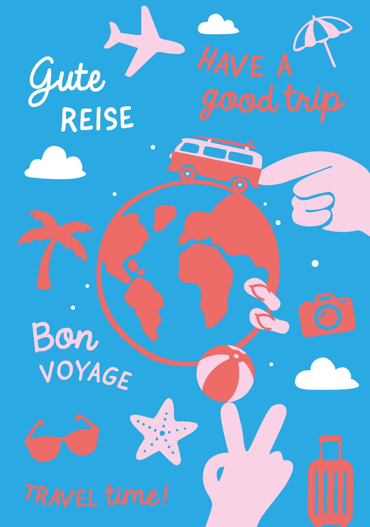 Postkarte - poppins - gute Reise