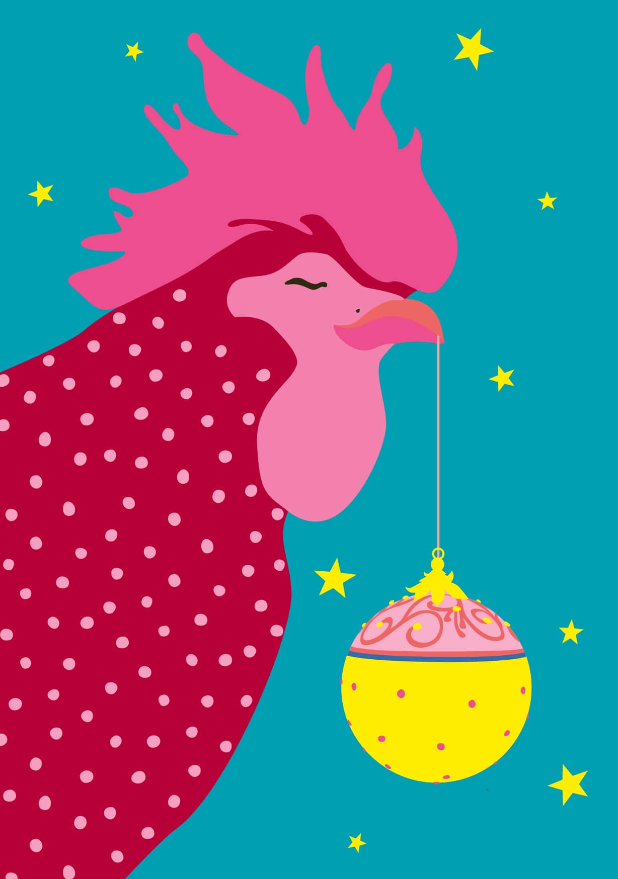 Postkarte - luminous - Hahn