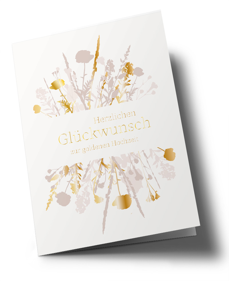 Klappkarte C6 - Toni Starck - Goldene Hochzeit Klappkarte C6 - Toni Starck - Goldene Hochzeit