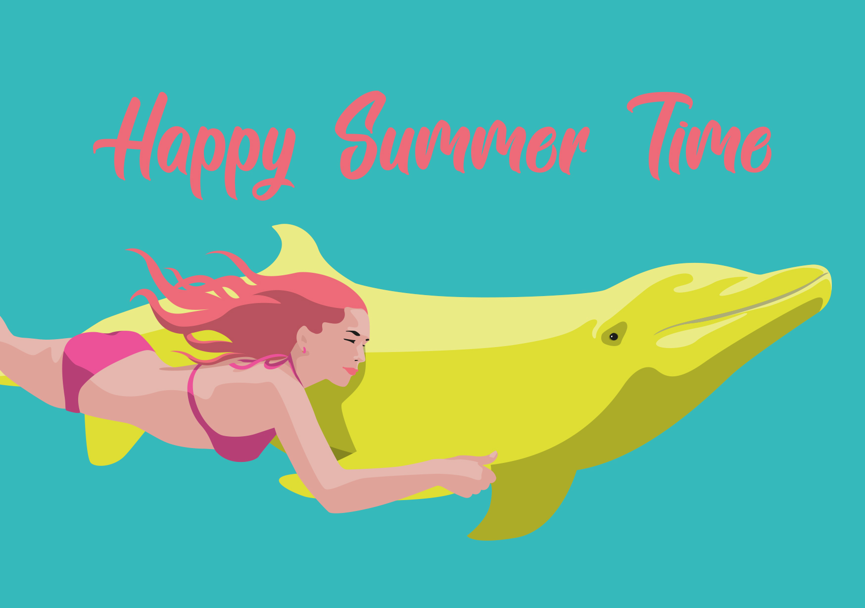 Postkarte - luminous - Happy Summer Time