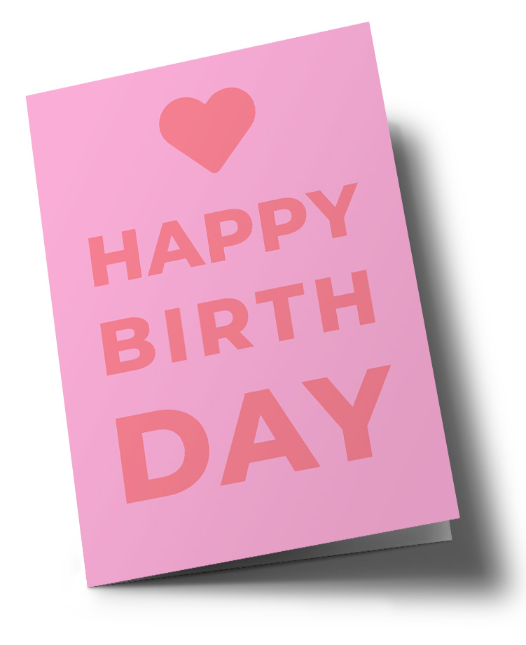 Klappkarte C6 - typestyle - Pink Birthday Klappkarte C6 - typestyle - Pink Birthday