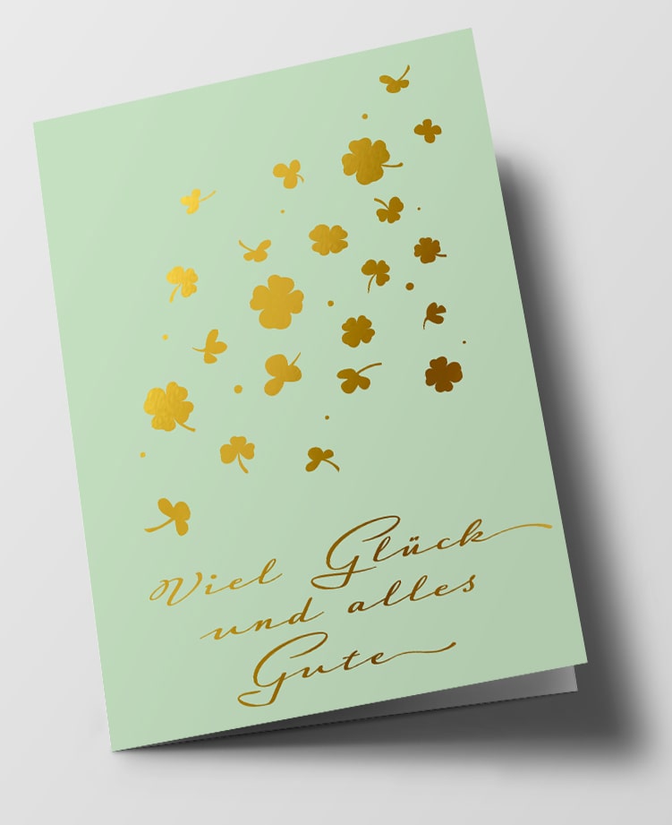 Klappkarte C6 - pure - Viel Glück und alles Gute Klappkarte C6 - pure - Viel Glück und alles Gute