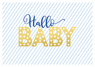 Klappkarte - La Card - Hallo Baby, blau