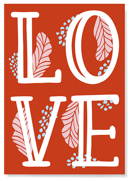 Postkarte - familytree - LOVE