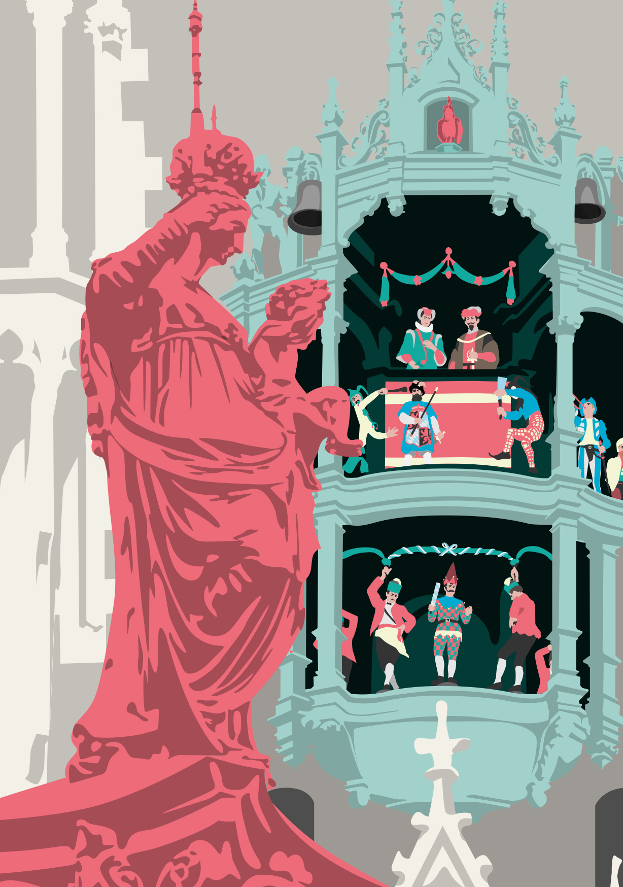 Postkarte -Bon Voyage- Neues Rathaus, München Postkarte -Bon Voyage- Neues Rathaus, München