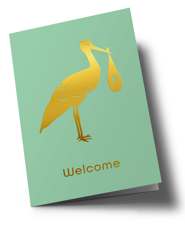Klappkarte C6 - pure - Welcome Storch