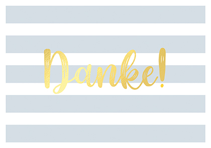 Postkarte - La Card - Danke, gold
