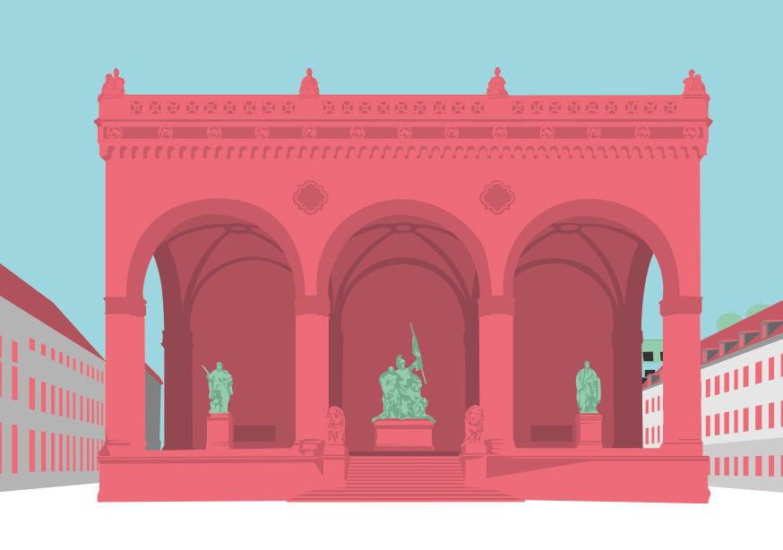 Postkarte -Bon Voyage- Feldherrnhalle, München Postkarte -Bon Voyage- Feldherrnhalle, München