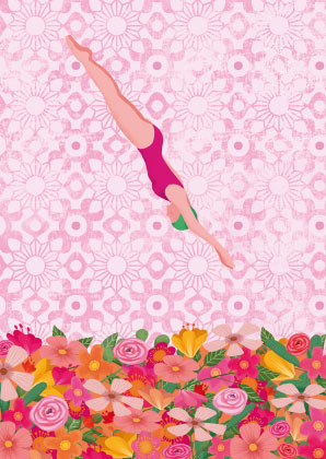 Postkarte - Toni Starck - Flower jumper