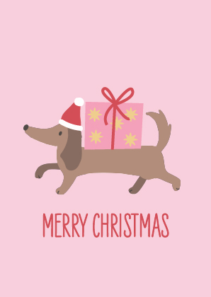 Postkarte - andrea liesert - xmas dackel