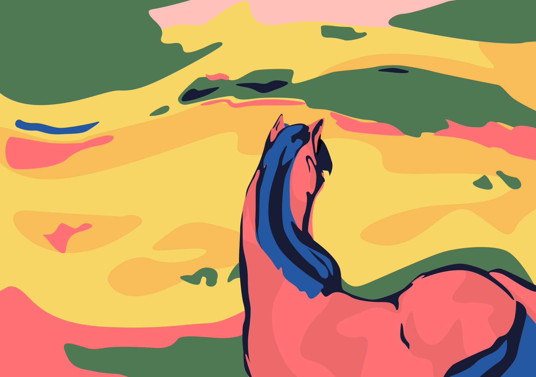 Postkarte - Museum Art - Horse in a landscape, 1910, Marc Postkarte - Museum Art - Horse in a landscape, 1910, Marc