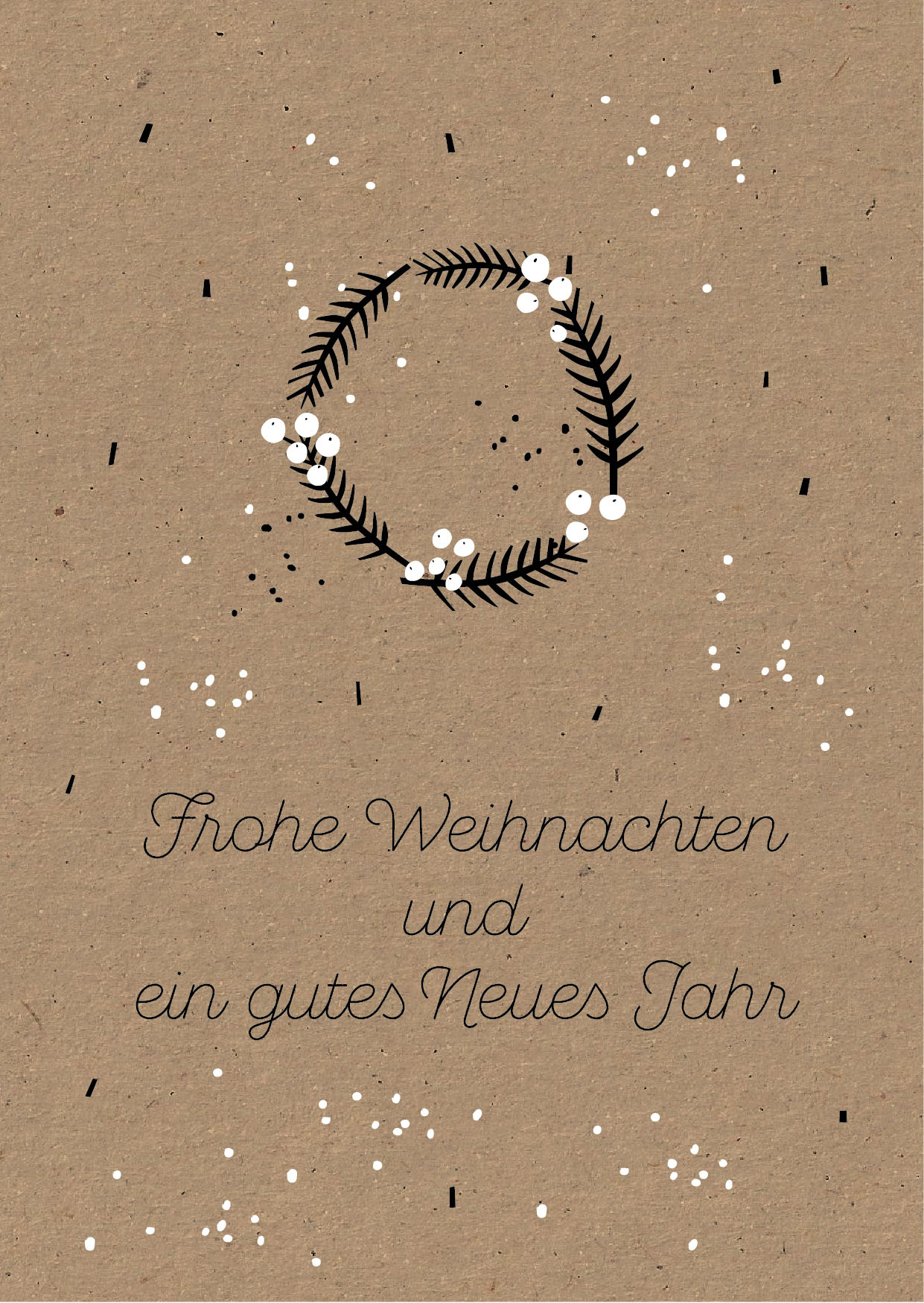 Postkarte - Designfräulein - Frohe Weihnachten kleiner Kranz
