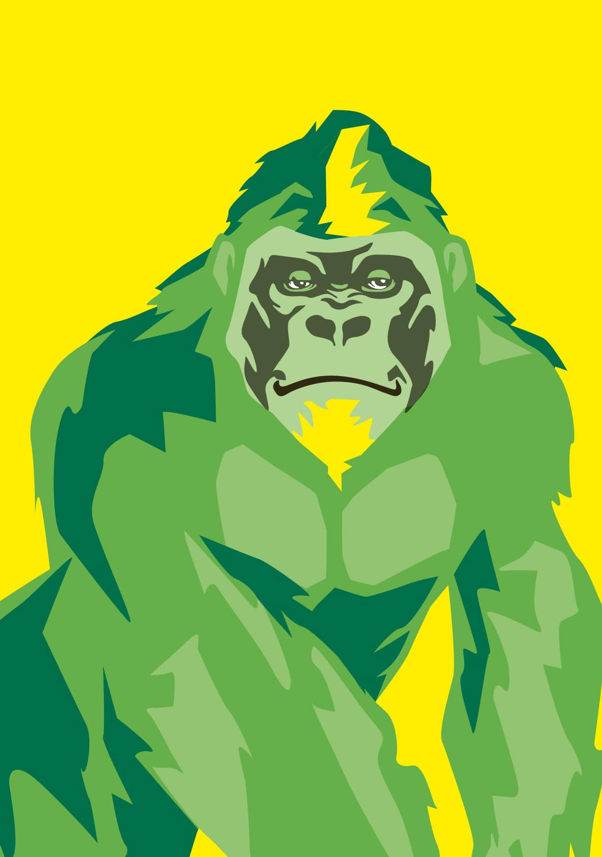 Postkarte - luminous - Gorilla