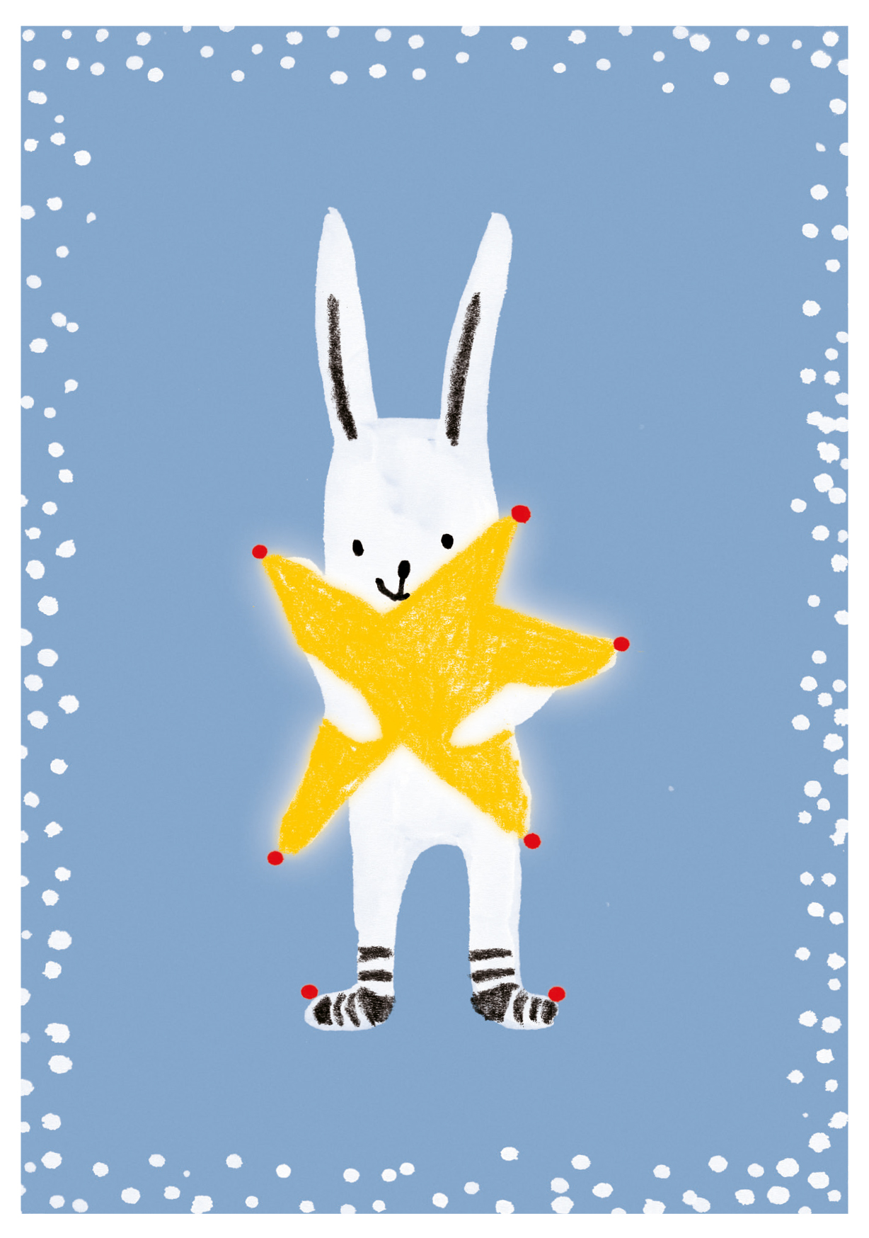 Postkarte - schönegrüsse - Hase mit Stern