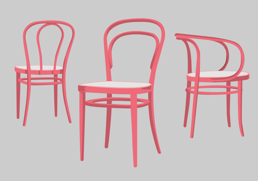 Postkarte -Design Classics- Michael Thonet / Modell 214, 218, 209