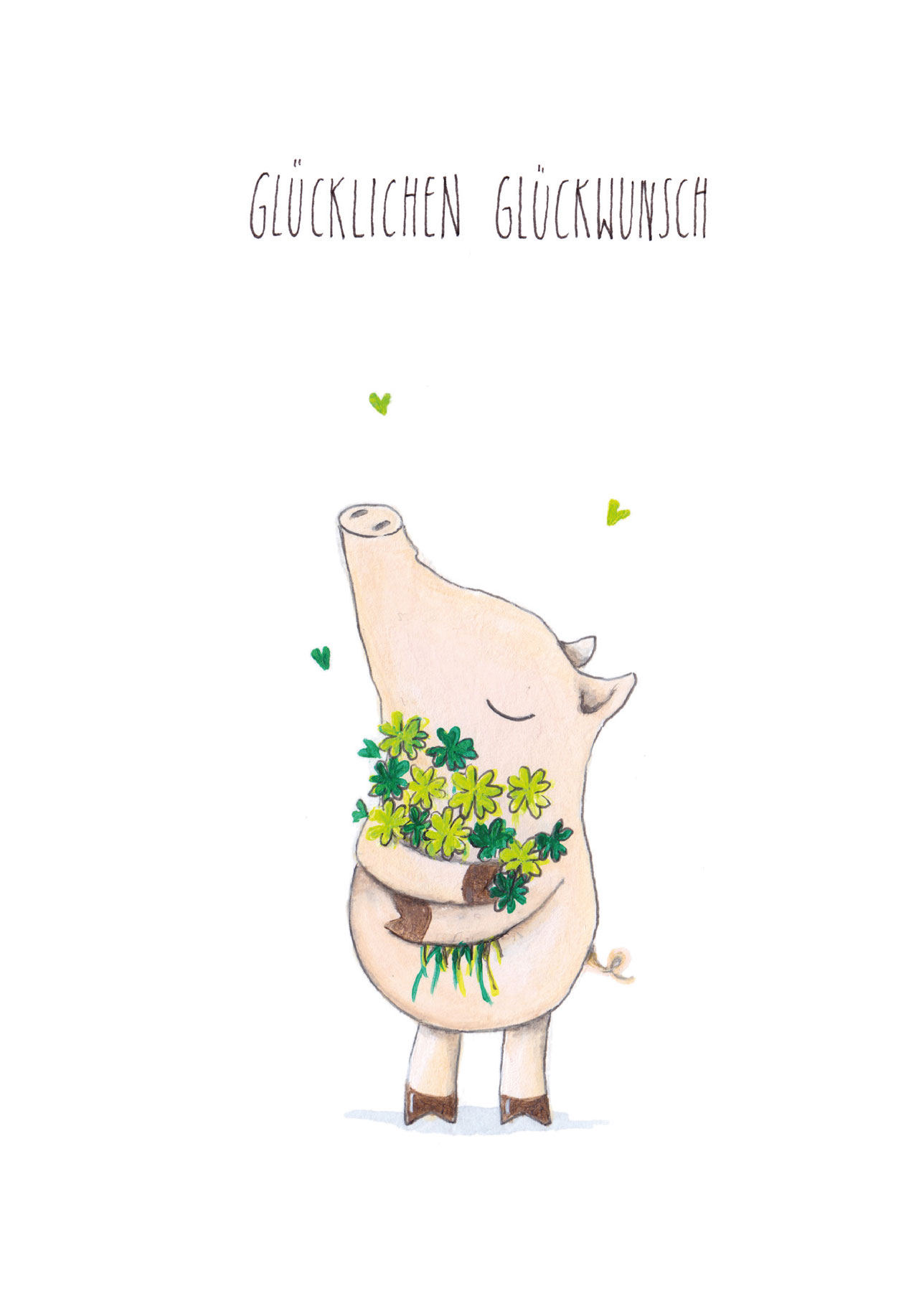 Klappkarte C6 - Tabea Güttner - Glücklichen Glückwunsch